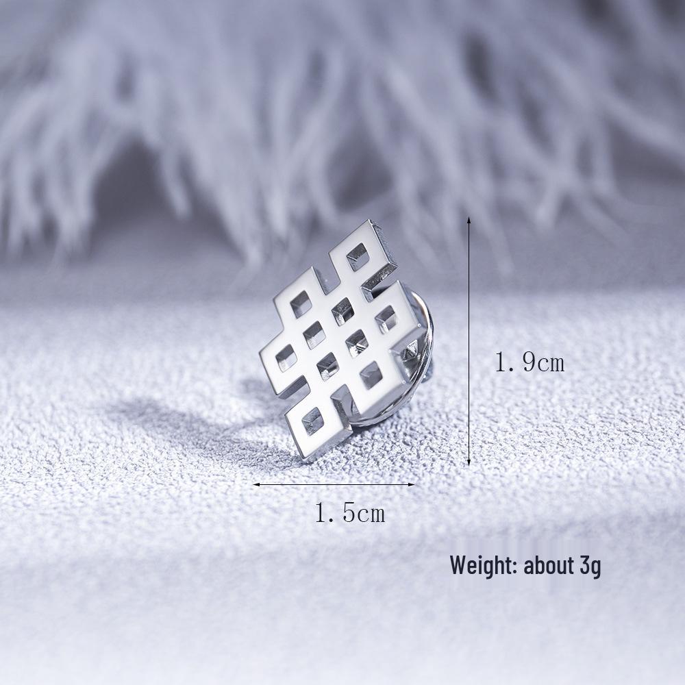 Broșă Bărbătească Vintage Nod Celtic Oțel Inoxidabil - Bijuterie Acul de Rever pentru Costum de Nuntă