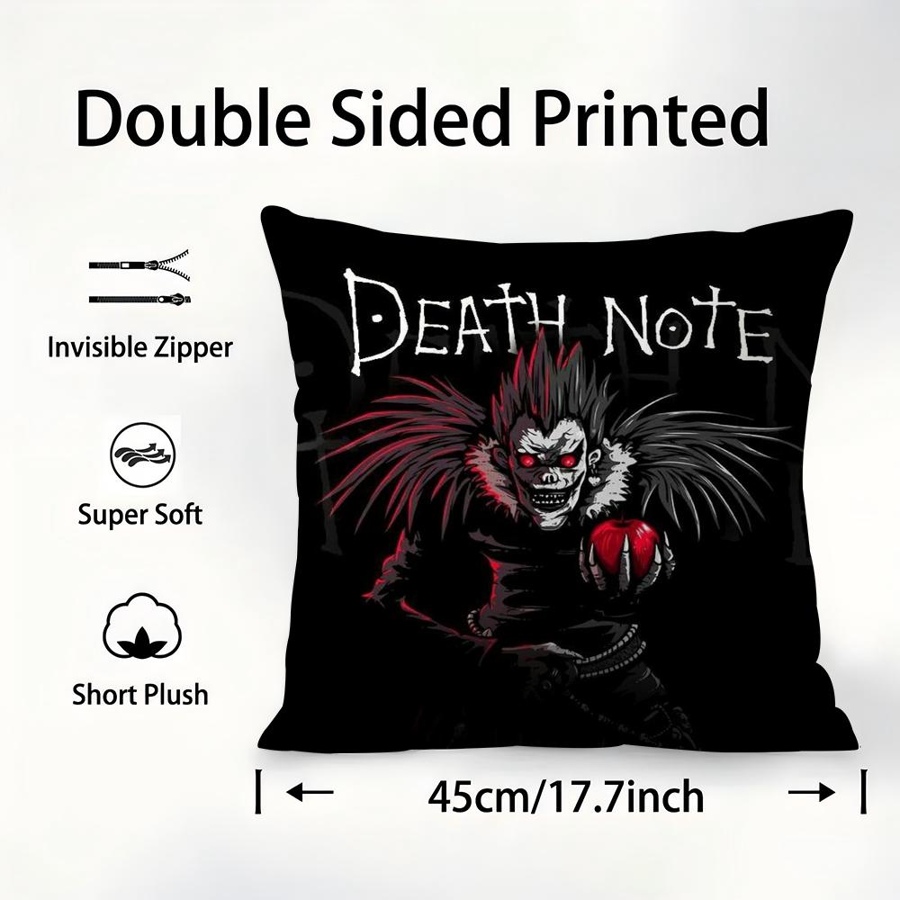 D-Death N-Note Pillow Case Plush Fabric Soft  Pillowcase Double Sided Print  Sofa Cushion Cover Throw Pillow Cover