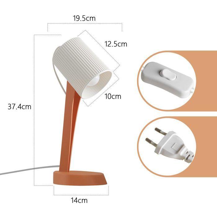 Lampe de table - NETTLIFE - Lot de 2 - Orange - Culot E14 - Métal 37,5 cm