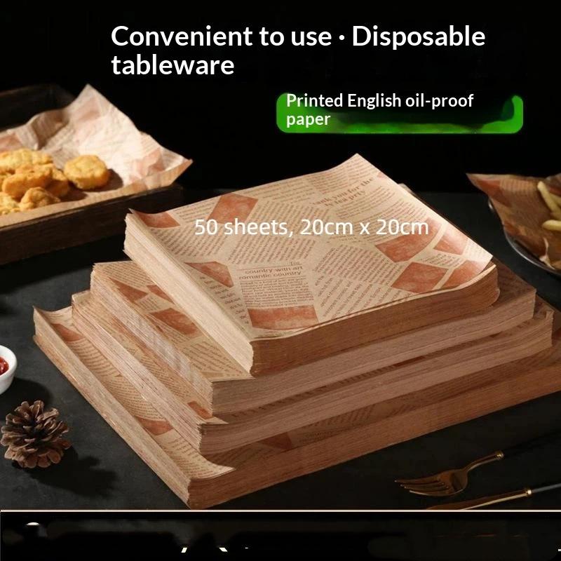 Nonstick Baking Paper 50 Sheets Food Grade Greaseproof Heat Resistant Waterproof Liners for Air Fryer Oven Roasting
