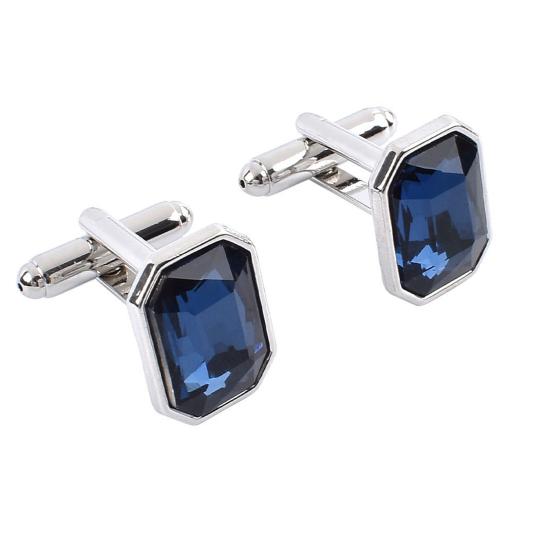 

1 Pair Cufflinks Polished Smooth Surface Rhinestones Inlaid Round Shape Men Suit Shirt Cufflinks 3