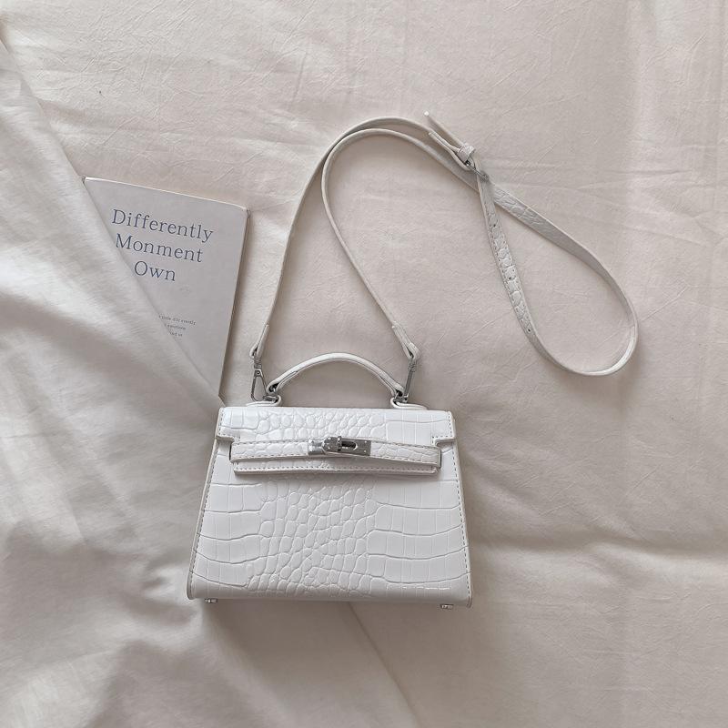 

Модная сумка с узором под крокодила - Сумка-тоут с плечевым ремнем - Универсальная и стильная сумка через плечо белый