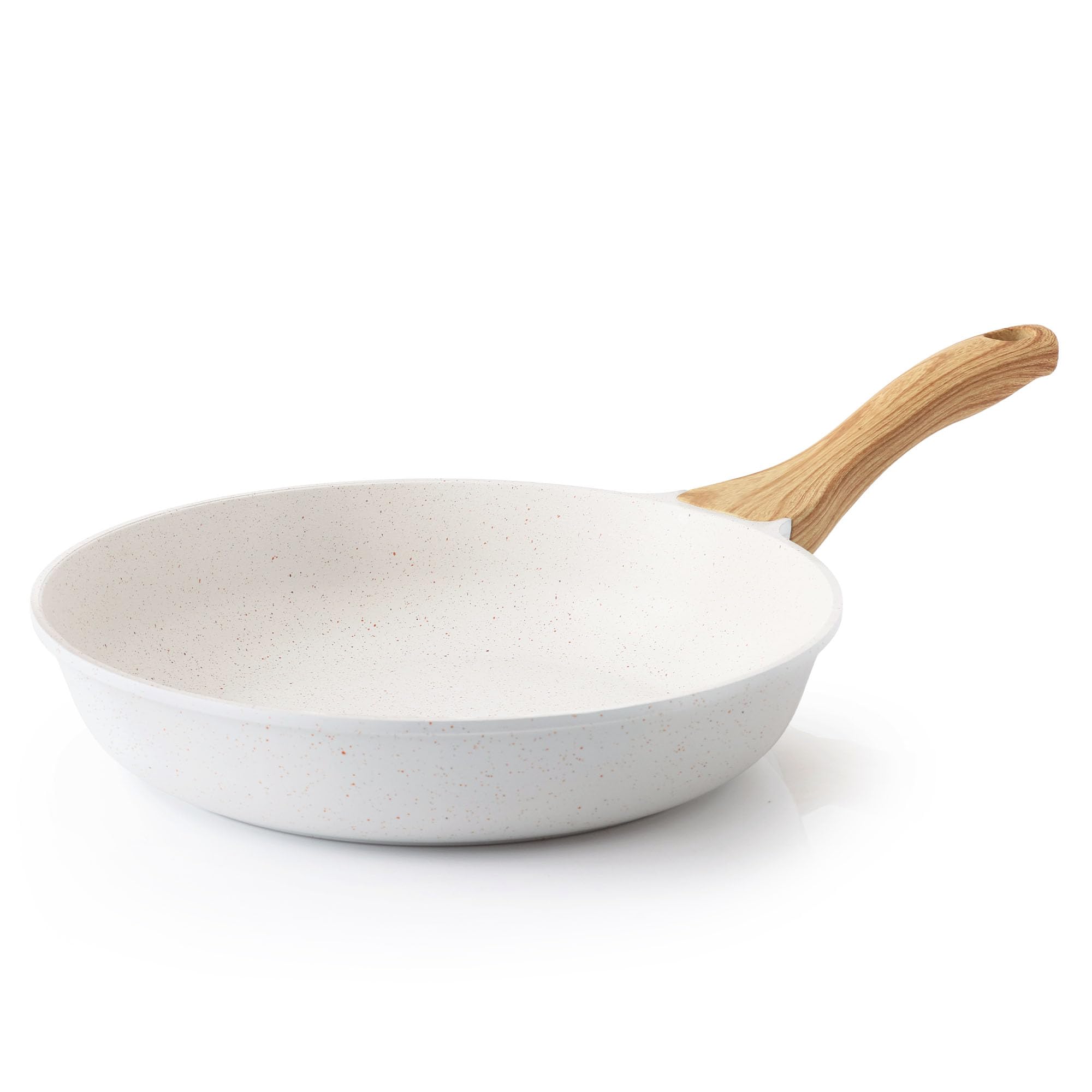 

SENSARTE 28cm Frying Induction and Gas Marble Easy to High Heat Efficiency Pan, Lightweight, Compatible, Coat, Non-Stick, Non-Toxic, Clean, White, белый