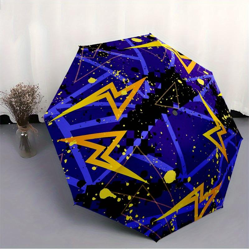 1pc Lighting Patterns Automatic Open, Sturdy Iron Frame, Compact Folding Design, All-Season Portable Umbrella for Women & Men, Outdoor Umbre