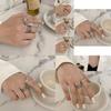 Elegant Korean Style Hollow Design Double Layer Ring Adjustable Jewelry For Women