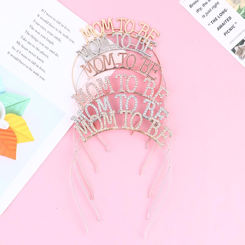 Rose Golden Silver Color Mom To Be Tiara Crown Headband For Party Decorations