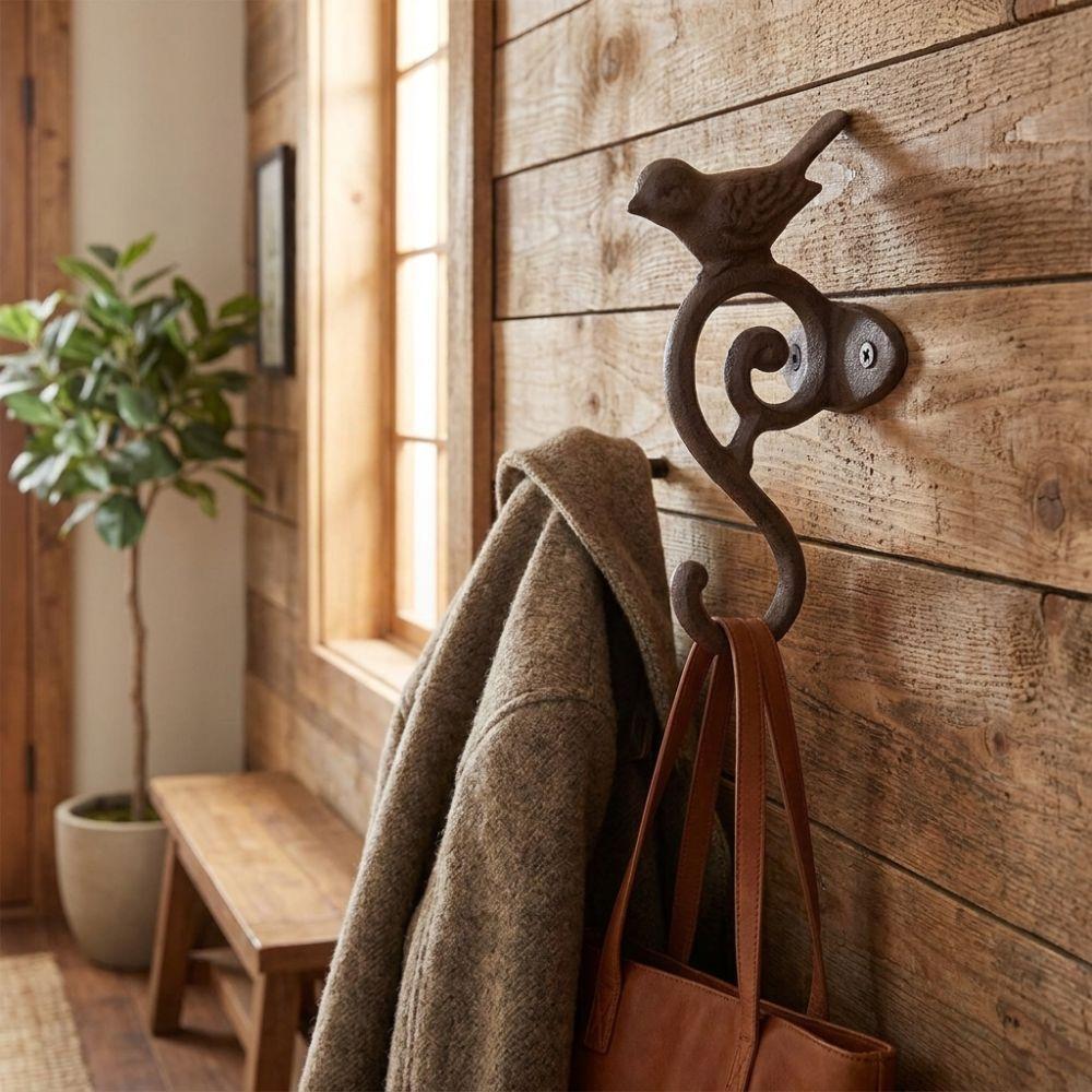 Rust Proof Coating Cast Iron Wall Hook Wall Mounted Coat Hook  Indoor Outdoor Decor
