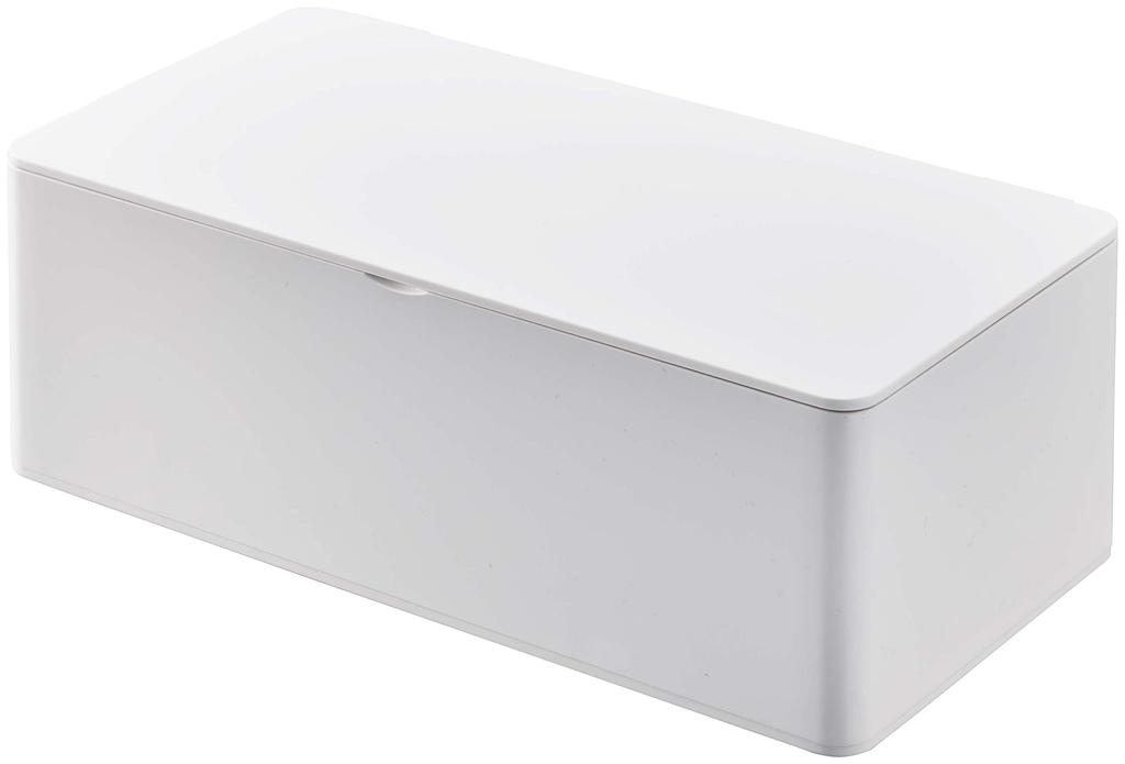 Yamazaki Tower Tissue Box Regular Size with White Inner W25 x D12 x Tamper-Resistant 5720, Lid, [Compatible Size Dimensions Approx. H7cm]