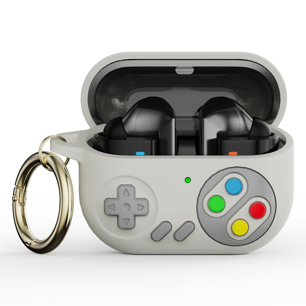 Für Samsung Galaxy Buds3 Pro Silikonhülle Retro-Spielkonsole Ohrhörer-Abdeckung mit Karabiner