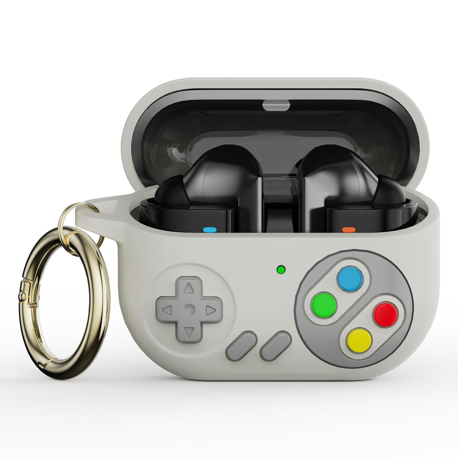 

Силиконовый чехол для Samsung Galaxy Buds3 Pro в виде ретро-игровой консоли, чехол для наушников с карабином White