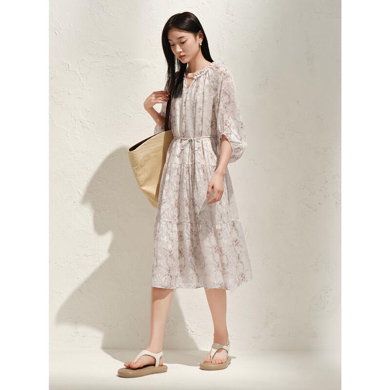 

Jiuzi Annakou Flower Honey Romantic Resort Cut-out Waist Dress 2XL