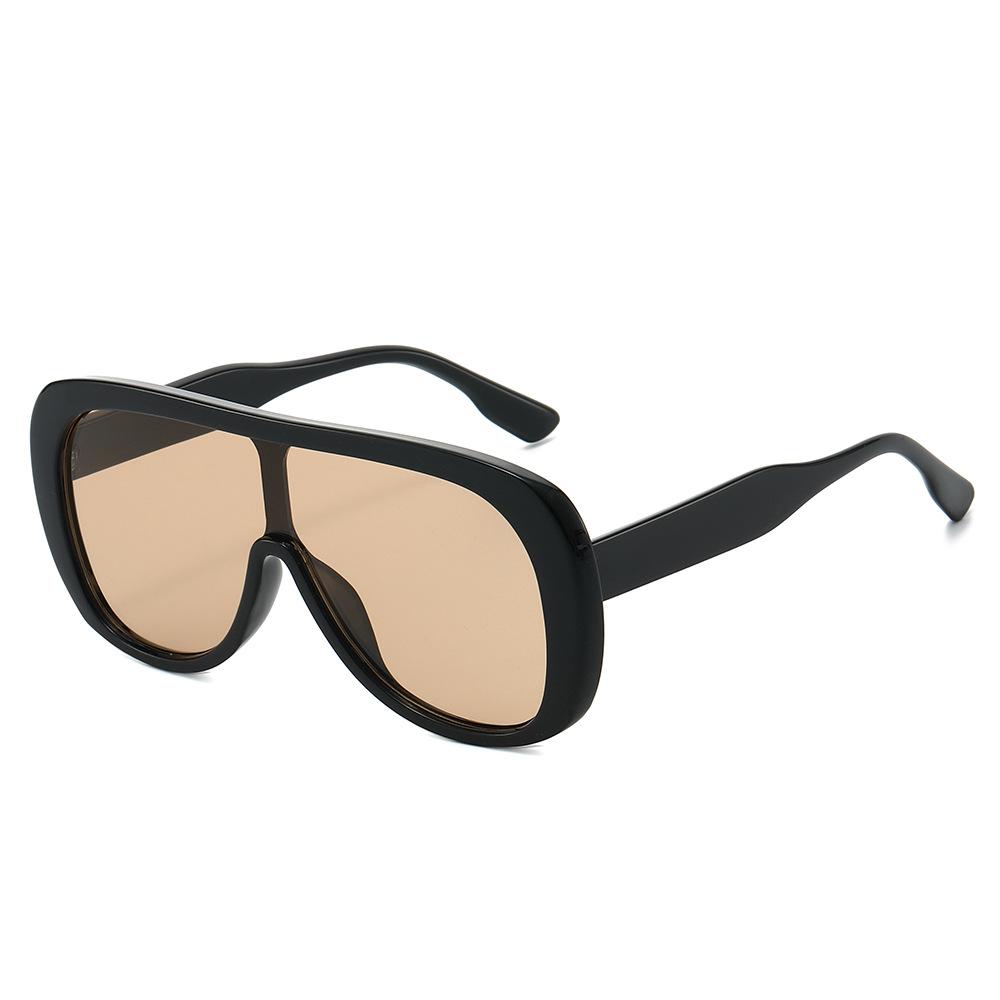 Big Frame One Piece Face Shield Sunglasses Luxury Women Black Lens Sunglasses Punk Oversized Sunglasses