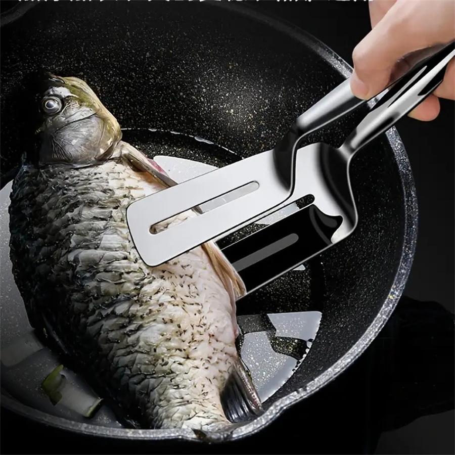 Stainless Steel Steak Clips Multifunctional Spatula Double-Sided Cooking Tongs For Fish Meat Pizza Kitchen Baking Tools