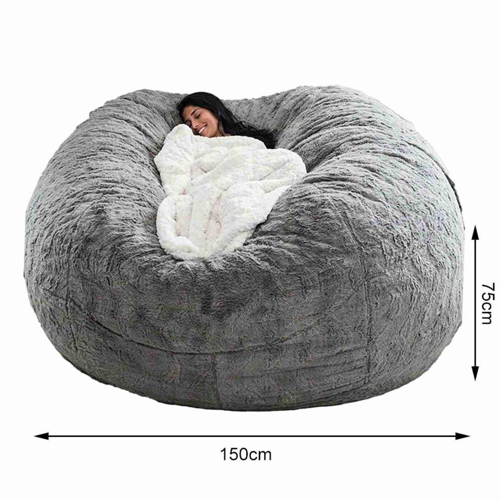 Sedia a Sacco Grigia Senza Imbottitura Sacco a Sacco Gigante Pouf Divano Letto Puff Futon Seduta per Stanza Tatami Arredamento Relax Lounge Solo Sacchi Custodia