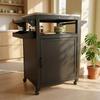 Mobile Kitchen Island with Stainless Steel Top Versatile Utility Storage Trolley