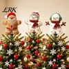 Childlike Fun Tree Topper Wool Felt Christmas Topper, Cute Snowman/Santa Claus Treetop Ornament with Holiday Home Decoration Spring Base, Xmas