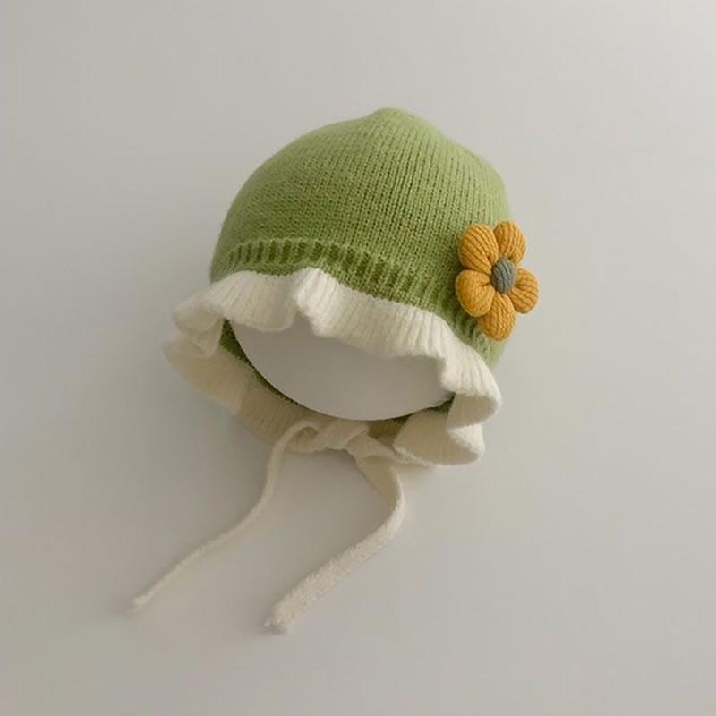 Autumn Winter Ear Protection Baby Hat Warm Windproof Knitted Kids Lacing Cap Infant Boy Girls Beanie Bonnet Enfant