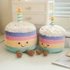 Cute Jc Style Rainbow Cake Plush Doll Happy Birthday Gift Doll Fun Atmosphere Gift