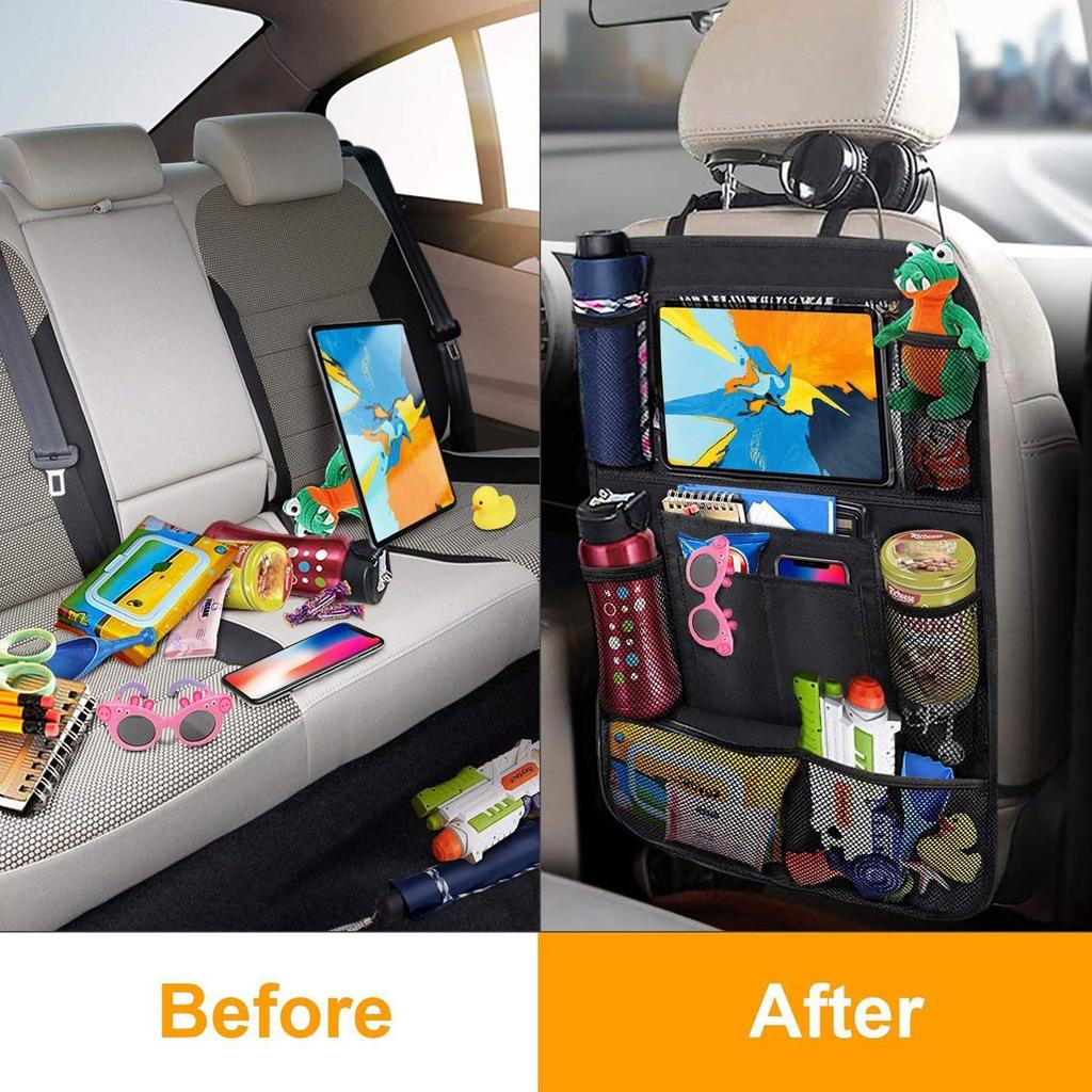 Orirya Car Seatback Rear Seat Drink Kick Car Tablet Large Capacity Storage Small Item Easy Car Accessories for and Families Pockets, Holder, Guard,