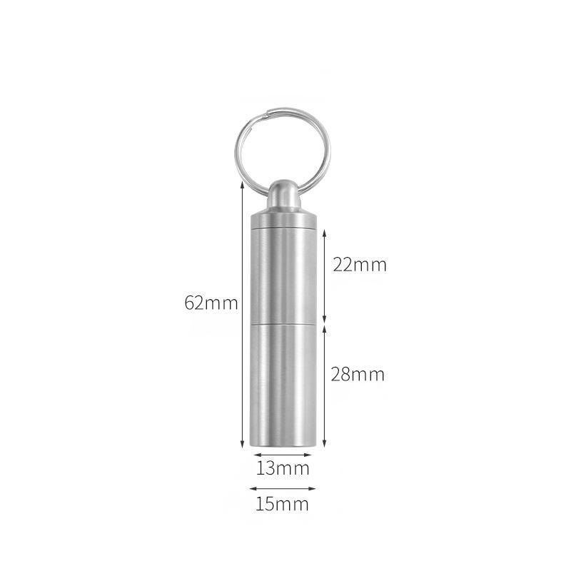Titanium Alloy Medicine Case Waterproof Sealed Capsule Storage Container Bottle Keychain Travel Multi-function Outdoor EDC Tool