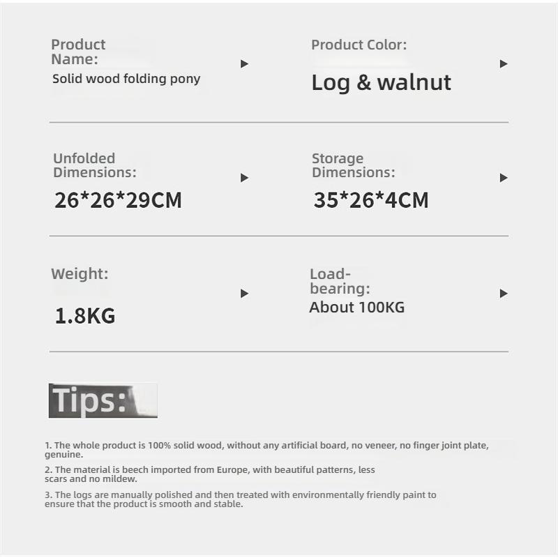 Folding low stool, shoe changing stool, household pony solid wood portable living room bench, sturdy fishing stool at the door