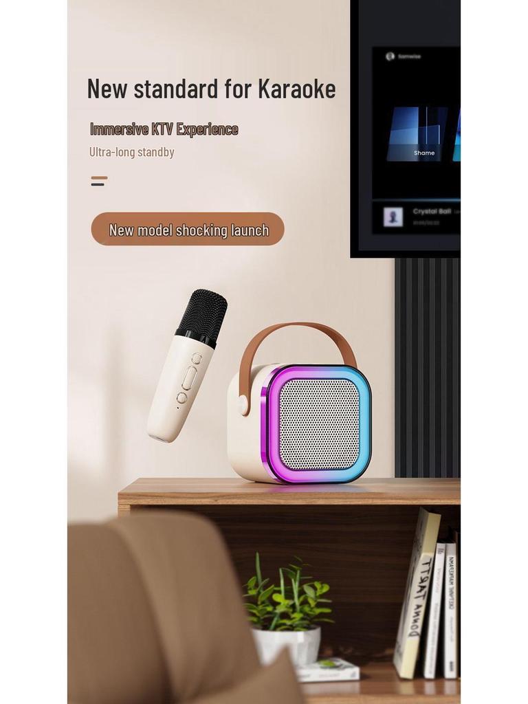 All-in-One Wireless Bluetooth Karaoke Speaker & Microphone Set for Kids