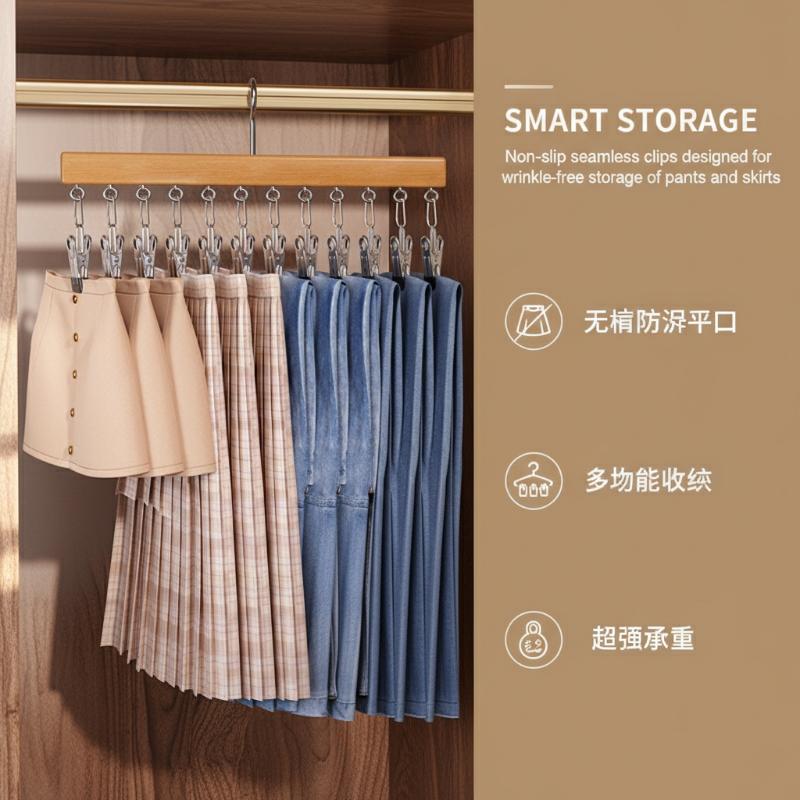 New Closet Organizer With 10/12 Clips, Space Saving Hanging Closet Organizer, Space-Saving Hat Scarf Clothespins