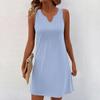Women Summer Dresses V-Neck Print Sleeveless Sundress Casual Dress