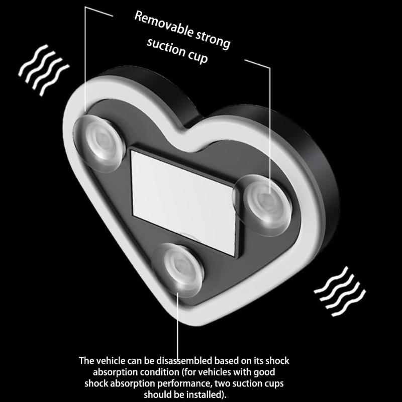 1pc/2pcs Solar Heart Shaped Car Atmosphere Light Auto Window Decorative LED With Adjustable Colors And Suction Mount