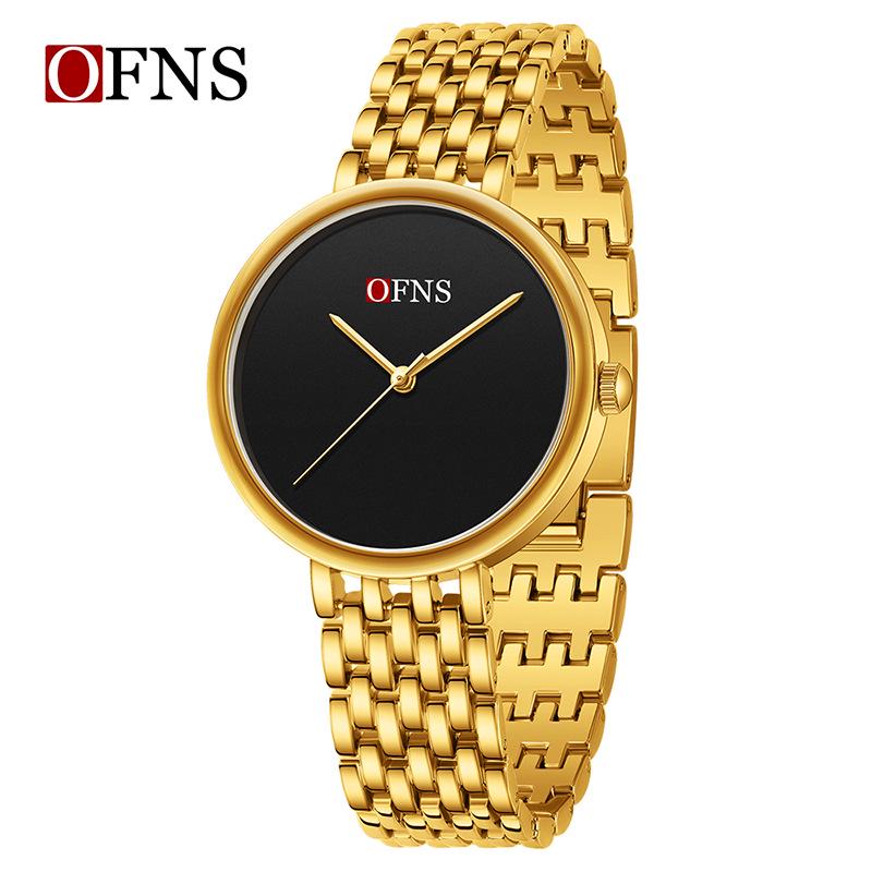 Oufanni European & American Fashion Ladies' Alloy Waterproof Quartz Watches - Simple, Numeric-Free Design