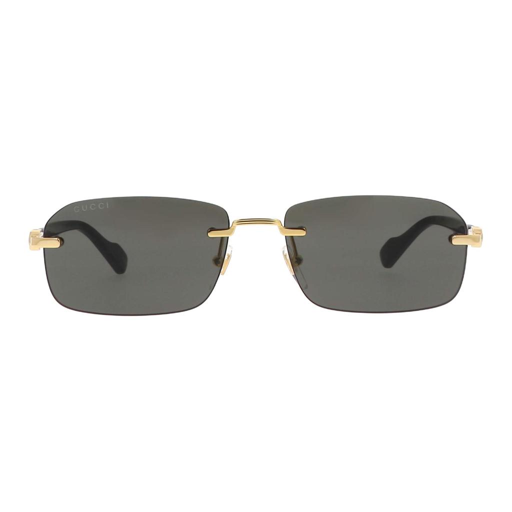 Gucci Logo Metal Irregular Sunglasses Men's Gold