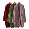 Women's European Style Twist Cable Knit Cardigan Sweater
