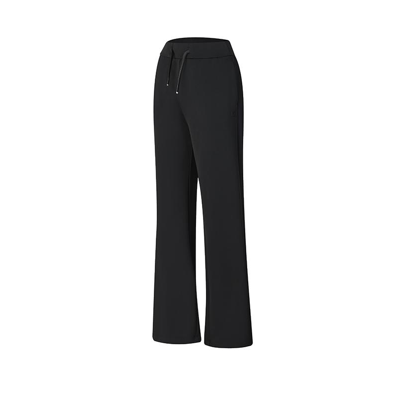 Fila Fashion Simple Versatile Knitted Straight Leg Casual Pants Women Bottoms Deep-Black A11W511612FBK