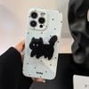 Cute Polka Dot Cat Stand Mobile Phone Case Suitable for 13 Apple 14 Promax Film Iphone 15 Soft 16