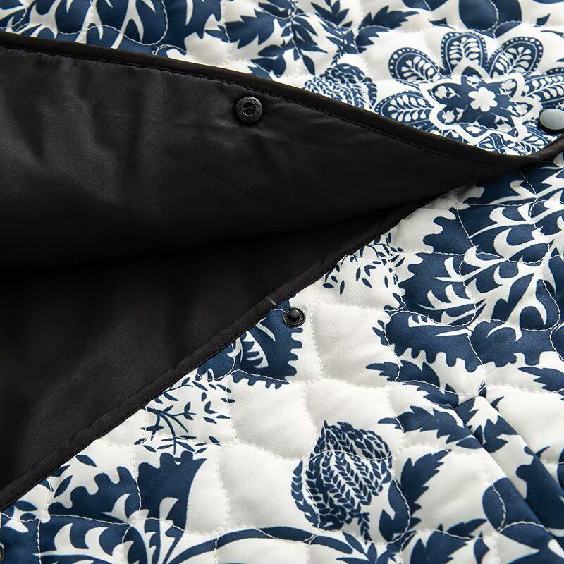 Jachetă de bumbac matlasat cu imprimeu pentru femei europene și americane, Primăvara 2025