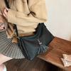 High-end Small Bag Women's 2025 New Solid Color Simple Stripe Fashion Texture Exquisite Messenger Versatile Tote Bag