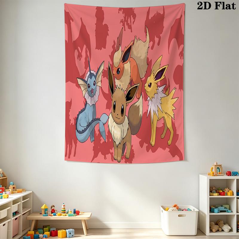 Eevee Evolution Tapestry Wall Tapestry Background Cloth Wallmounted Background Cloth Soft Atmospheric Background Cloth