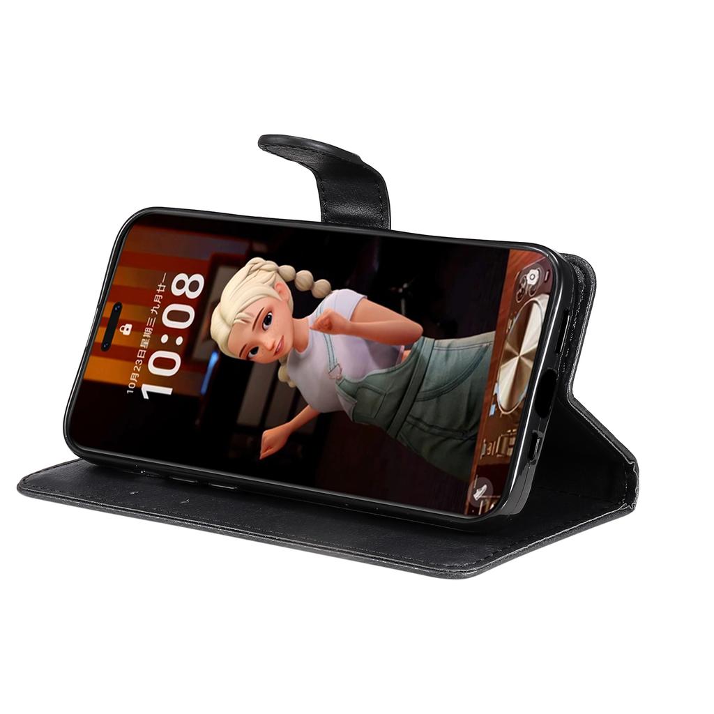 For Honor Magic7 Pro 5G Case Solid Color Leather Mobile Cover Wallet Stand with Strap