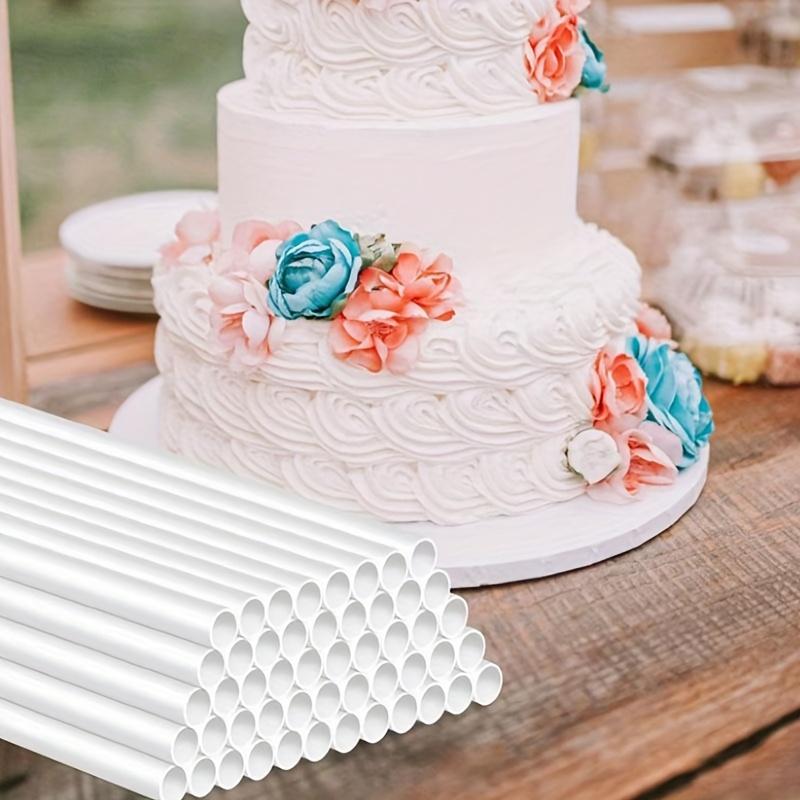 30pcs of White Suspended Cake Pile Support Layered Cake Structure Rod Stacking Pin, White Plastic Cake Dowels - Holiday Theme Cake Support Rods