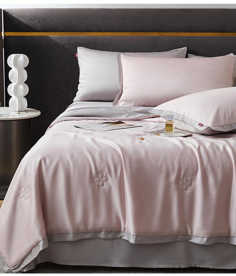 60 Cool Silk Sleek Simple Solid Color Lanjing Tencel Summer Cool Quilt/Summer Cool Quilt Four Piece Set