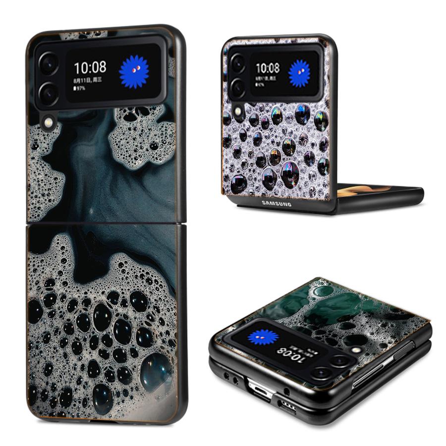 Foam Bubble Soap a Little Emotion Phone Case For Samsung Z Flip 7 6 5G Galaxy Z Flip4 Z Flip5 Z Flip3 Coque Black Hard PC Shell