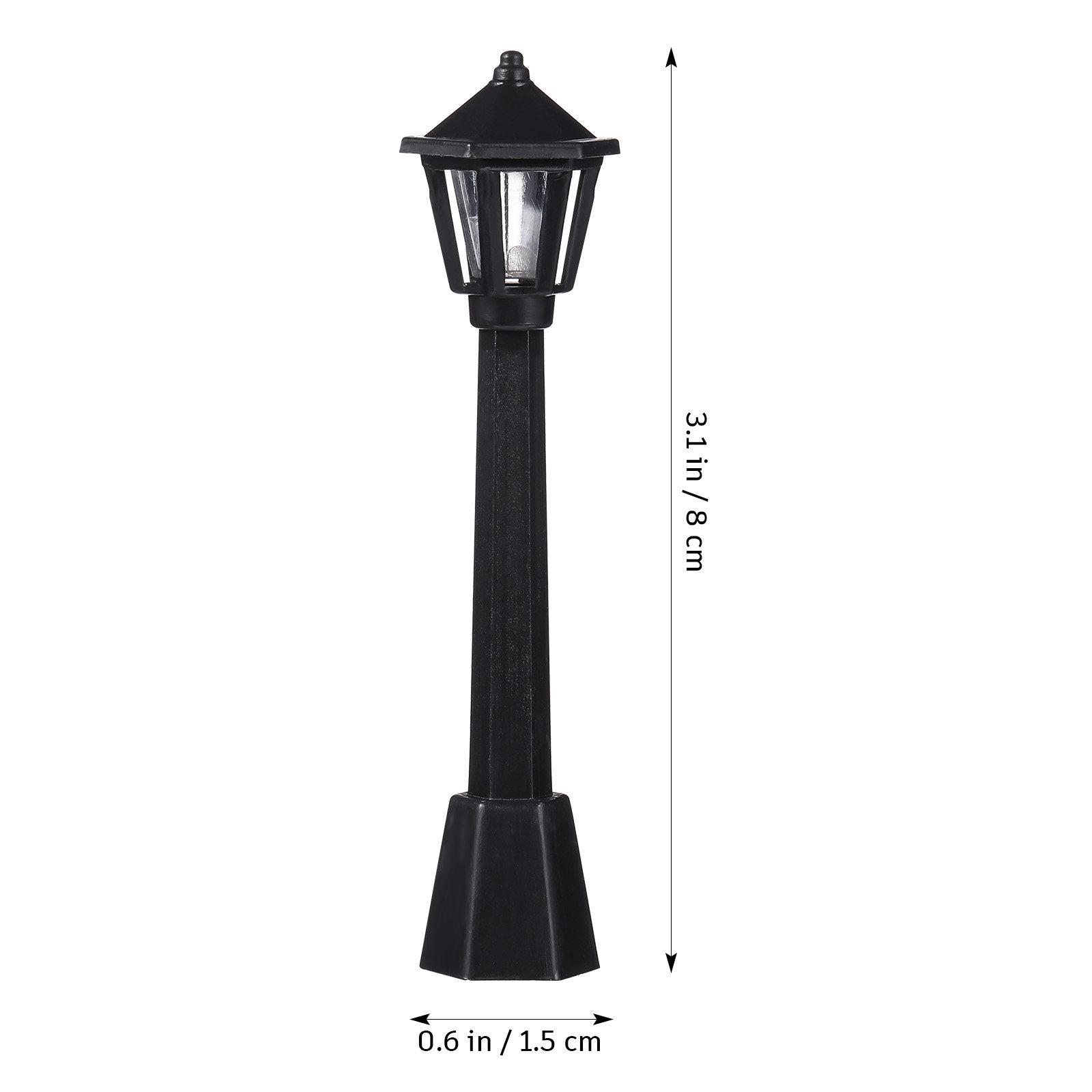 

3Pcs Black Simulation Lights Natural Resin Miniature Street Lamp for Small Decorative Gardening Micro Landscape DIY Accessories 7.5X2X2CM