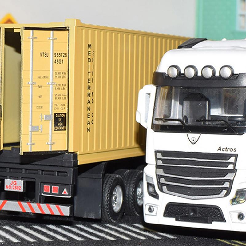1:36 Diecast Alloy Truck Toy Container Pull Back With Light Transport Vehicle