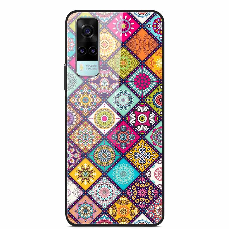 For vivo Y53S 4G Case Y31 2021 Tempered Glass Hard Back Case for vivo Y31 2021 Phone Cover Cat Bumper Fundas Capa For vivoY53 5G