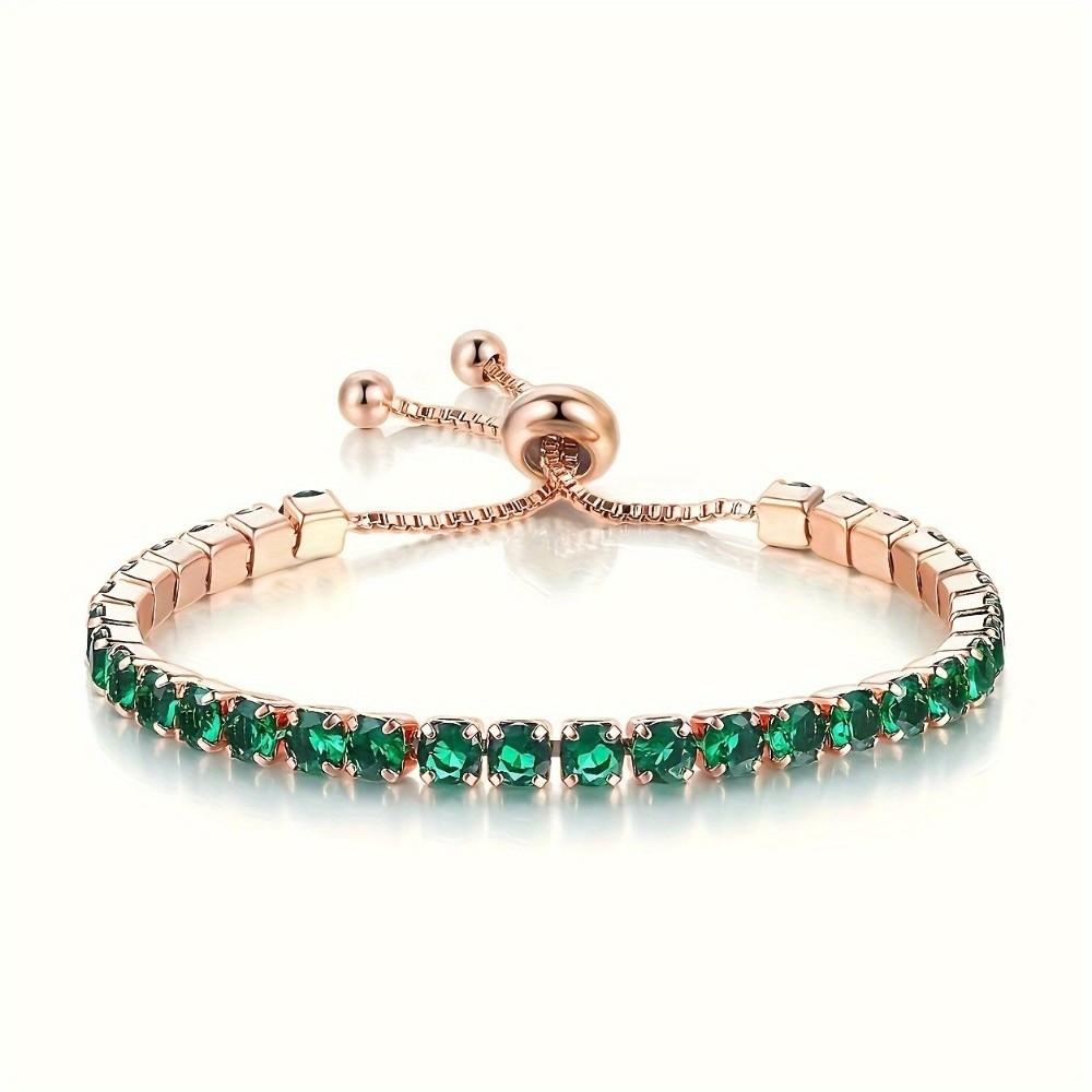 Adjustable Multicolor CZ Bracelet Glitter String Claw Chain Bracelet  Women's Jewelry