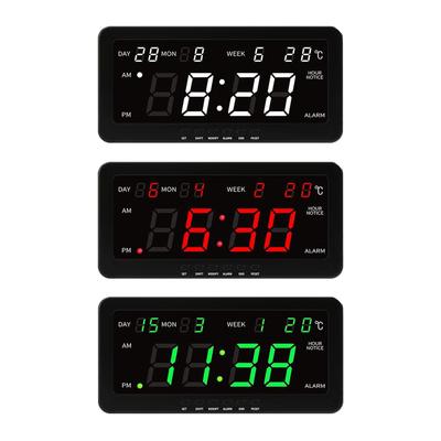 Digital Wall Clock LED Desktop Clock Calendar Multifunctional Temperature