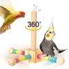 Colorful Design Wood Bird Training Stand Birds Grinding Perch Holder Climbing Exercise