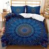 Povlak na přikrývku Bohemian Mandala Queen Size Kravata Spirála Povlak na přikrývku Hippie Boho Povlečení Exotická květinová polyesterová přikrývka