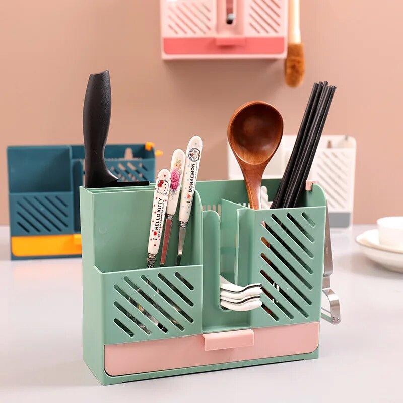 Multi-functional Cutlery Draining Rack Storage for Spoons, Forks, and Chopsticks, Home Kitchen Cutlery Organizer.