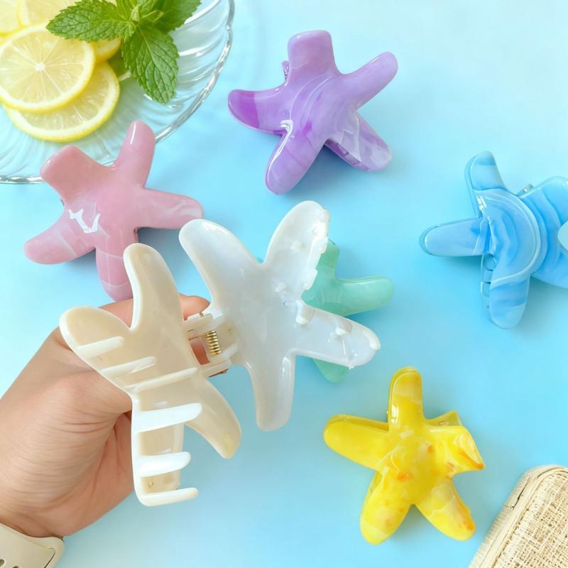 Hair Claw Clip For Women Flower Hair Claw Hairpins Summer Beach Shark Clip Crab Clamp Barrettes Headwear Hair Accessories